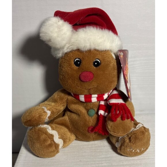 Sears Christmas Plush Whiskers Mouse 2001 Ginger Bell Gingerbread Man 2004 6" - Picture 3 of 13